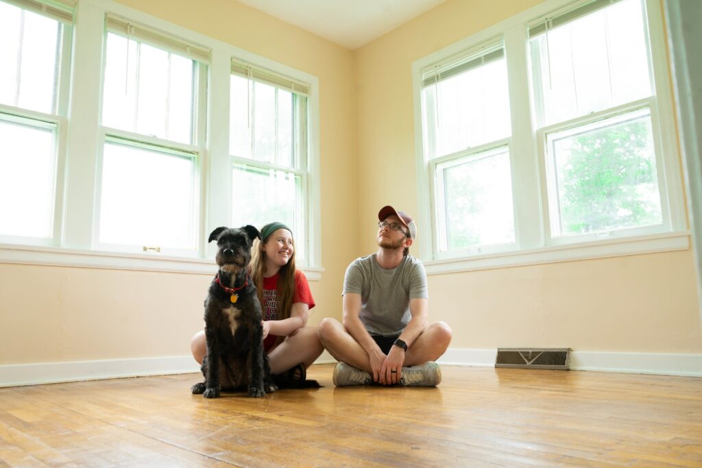 First home buyers and their dog 